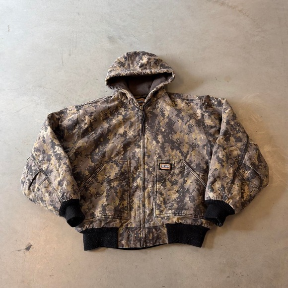 Other - Vintage big smith digital camo zip up Sherpa lined canvas work jacket